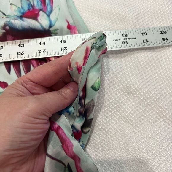 Asos Lavand Turquoise Pink Floral Printed Sleeveless Shift Dress - Picture 8 of 10